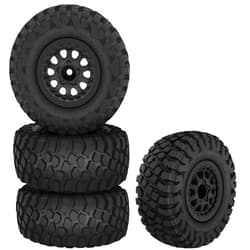 GLOBACT RC Truck Tires 12mm Hex RC Wheels and Tires with Foam Inserts for 1/10 Slash Tires Axial Losi Redcat Rc4wd HSP Tamiya HPI Kyosho RC Truck (4 Pcs)