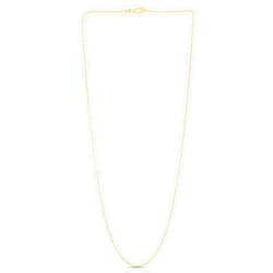 J B Family Jewelers 14 Karat Gold Diamond Cut Lumina Pendant Ladies Chain Collection with Lobster Clasp, 16 inch & 0.9 mm, Yellow