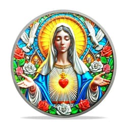 DeDecoml Immaculate Heart of Mary Religious Coin - Inspirational Virgin Mary Medallions with Biblical Verse - Ideal Religious and Spiritual Gifts for Men & Women Celebrating Faith and Devotion