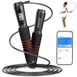 RENPHO Smart Jump Rope - APP Data Storage & Tracking & Analysis, Tangle-Free Jumping Rope for Men, Women, Skipping Rope with Counter, Adjustable workout Jump Ropes for Crossfit, Gym, MMA