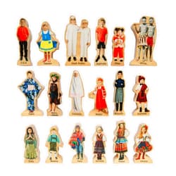 THE FRECKLED FROG People Around the World - Set of 18 - Ages 1+ - Wooden Blocks for Toddlers - Includes People from 18 Countries - Double-Sided