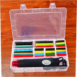 Rocsuk Heat Shrink Tubing Kit + Mini Heat Gun for Shrink Tubing - 328pcs 2:1 Wire Shrink Wrap Tubing + 300W Heat Shrink Gun with Storage Box - for Shrink Wraping,Wire and Cable Repair,Insulation Protector