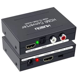 Hdiwousp HDMI Audio Extractor,HDMI Audio Converter for HDMI to HDMI Optical Audio +RCA(L/R) Stereo Analog Outputs Video Audio Splitter