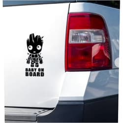Generic Baby On Board Sticker Sign for Car Window - Kids On Board Warning - Accessories Car Window - Black Vinyl Decal Baby On Board Funny Sticker - Black (Groot)