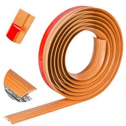 ToLanbbt 10Ft Floor Transition Strip Self Adhesive Carpet to Tile Floor Edging Trim PVC Threshold Strips, Peel and Stick Floor Joining Strip Suitable for Threshold Height Less Than 5mm (Light Brown Coffee)
