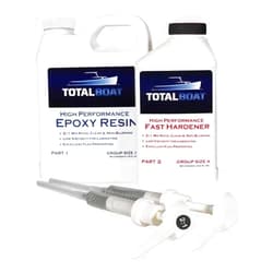 TotalBoat High Performance Epoxy Kit, Crystal Clear Marine Grade Resin and Hardener for Woodworking, Fiberglass and Wood Boat Building and Repair (Quart, Fast)