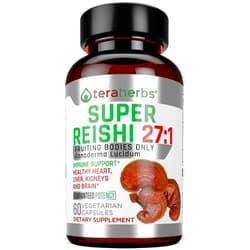 Teraherbs Organic Reishi Mushroom Extract by Tera Herbs - 60 Vegetarian Capsules - Ganoderma Lucidum/Ling Zhi