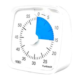 Yunbaoit Visual Timer with Night Light, 60-Minute Countdown Timer for Kids and Adults, Silent Classroom Timer, Time Management Tool for Home, School, or Work (Light White)