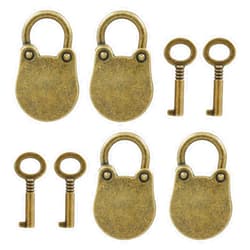 Luomorgo 4 Pcs Antique Bronze Padlock, Vintage Padlocks Retro Metal Lock and Key, Archaize Bear Head Shape Mini Antique Lock for Small Chest, Box, Notebook