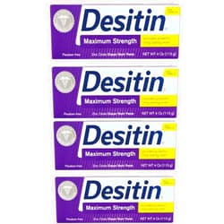 Desitin Diaper Rash Paste, Maximum Strength, 4 Ounces (Pack of 4)