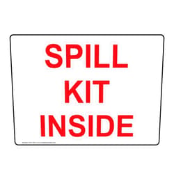 ComplianceSigns.com Spill Kit Inside Label Decal, 10x7 in. Vinyl for Facilities