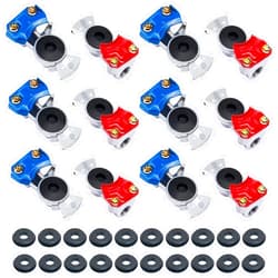 CheeMuii Glad Hands Set 20 pcs Glad Hand Seals Universal Gladhand Aluminum Emergency Air Hose Brake Coupling Service Handshake Set for Truck Semi Trailer RVs 6 pcs Red 6pcs Blue