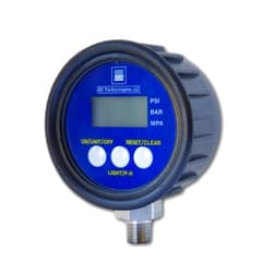 SSI TECHNOLOGIES MGA-9V Series Media Gauge Digital Pressure Gauge Sensor with LCD Display, 300psig Operating Pressure, 9V, 1% Accuracy, 1/4-18 NPT Male Process Connector Type