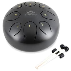 EASTROCK Steel Tongue Drum for Kids 6 Inches 8 Notes Percussion Instrument Handpan Drum C Key with Travel Bag,for Meditation Entertainment Yoga,Mallets,and Music Book (Black）