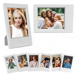 HIYQIN 2x3 Mini Photo Frames - 8 Pack Mini Picture Frames for Fujifilm Instax 3” Instant Film - for Instax Mini 12 11 9 8 99 7s 90 40 EVO SE - Freestanding Photo Holder - Grey