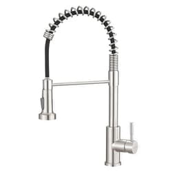 GIMILI Kitchen Faucet with Pull Down Sprayer High Arc Single Handle Spring Kitchen Sink Faucet Brushed Nickel Modern Stainless Steel Kitchen Faucets