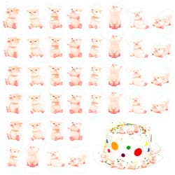 Goaste 40 Piece Miniature Pig Figurines, Cute Pink Piggy Toy Figures, Tiny Resin Pig Cake Toppers for Cake Decoration, DIY Crafts, Fairy Garden Decoration, Table Centerpieces, Home Decor