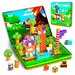 Windidi 99PCS Magnetic Blocks Travel Toys, Magnet Building Blocks with Portable Metal Box, Mini Construction Travel Magnetic Tiles for Toddlers Boys Age 3-5 4-8 8-12, STEM Sensory Outdoor Travel Toys Gifts