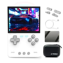 FINGEREVO Trimui Brick Handheld Game Console 3.2-inch 1024*768 IPS Screen 3000mAh Trimui-Brick Opensource System with Portable Case and Screen Protector White