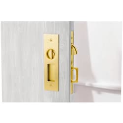 Emtek Pocket Door Mortise - Narrow Modern Rectangular Privacy Function (Flat Black)
