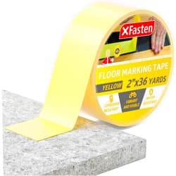 XFasten Vinyl Floor Tape 2 Inch x 36 Yards 6 Mils Gym Floor Tape 2 Inch | Court Marking Tape Outdoor 2 Floor Tape for Gymnasium Classroom | Floor Marking Tape Yellow Tape | Vinyl Tape Dancefloor Tape