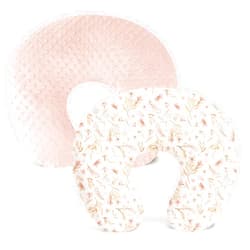 Konssy 2 Pack Nursing Pillow Covers, Soft and Comfortable Nursing Cover for Breastfeeding Pillows, Pillow Slipcover for Baby Girls Boys Newborn(Pink, Pink Spring)