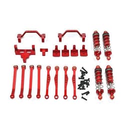 FRHDVFA Used For WPL C64 C74-1 JA11 RC Car Parts Metal Upgraded Rod Suspension Frame Servo Rod Seat Shock Absorber replacement (parts)(Red)