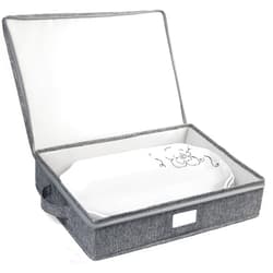 LotFancy Platter Storage Case, Hard Shell, China Storage Container for Moving, 17x13x3.5 in, 5 Felt Dividers Included