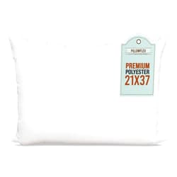 Pillowflex Premium Polyester Pillow Insert — 21x37 Machine Washable, Oversized King Bed Sleeping Pillow - Large Rectangle Sham Stuffer - 1 Decorative Pillow Form