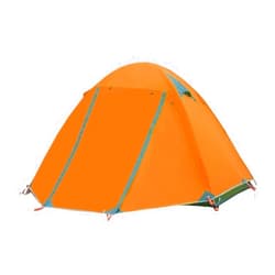 WALYAODM Solid Flytop 2-3Persons 4Seasons Skirt Tent Camping Outdoor Double Layers Aluminum Pole Snow Travel Family Ultralight Tourist Tent(2P Orange no Skirt)