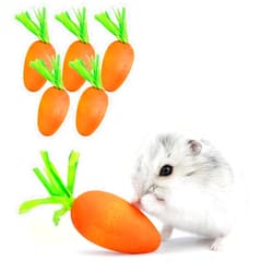 Niteangel Hamster Chew & Decor Toys - for Syrian Dwarf Hamsters Gerbils Mice Lemming Degu or Other Small-Sized Pets (Carrot-Shape (Pack of 6))