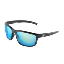 Bullhead Safety Eyewear Bullhead Safety Crevalle Polarized Safety Glasses with Performance Fog Technology, Blue Light Glasses with UV Light Protection and Anti-Scratch Coating, Ice Blue Mirror Lenses, Matte Black Frame
