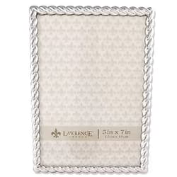 Lawrence Frames Rope Design Metal Frame, 5x7, Silver 5x7 Silver