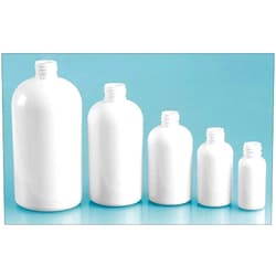SKS Bottle & Packaging, Inc. 16 oz White PET Boston Rounds, (Bulk) Caps NOT Included
