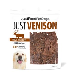 JustFoodForDogs Venison Dog Treats, Single-Ingredient Healthy Dog Treats, Made in The USA, 5 oz
