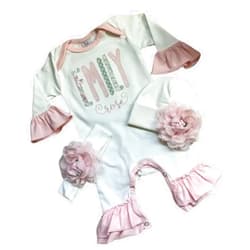 Handmade Personalized Sleeper Baby Coming Home Outfit, Personalized Neutral Naby Romper and Hat Set Custom Infant Boy Coming Home Outfit Baby Shower Gift Oatmeal Sleeper (Style 1)