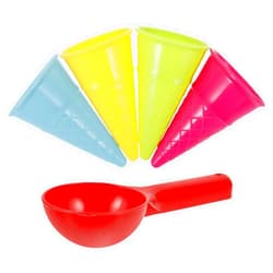 Kisangel 5pcs Plastic Ice Cream Cones Ice Cream Sand Toys Ice Cream Cup Toys for Childern Beach Toy