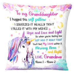IZI POD Personalized Unicorn Mom Grandma Daughter Granddaughter Son Grandson Hug This Pillow, Autumn Silhouette Tree Pillow, Gift for mom, Daughter Gift, to My Granddaughter Gift Form Grandma Grandpa