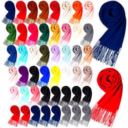 IMEDGOG 48 Pcs Bulk Cashmere Scarves - Soft Shawls & Wraps with Tassel Edge, 13.8x78.8in | Ideal Wedding Bridesmaid Gifts