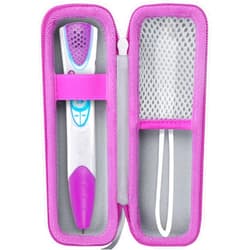 Lebakort Storage Case Compatible with LeapFrog LeapReader System Learn-to-Read (Gray+Pink Case)