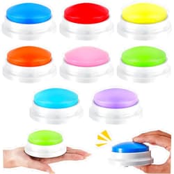 Honoson 8 Pieces Recordable Answer Buzzers Button Game Show Buzzers Recording Buttons Gifts for Back to School Classroom Team Trivia Games(Elegant Color)