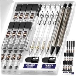 Nicpro 6 PCS Art Mechanical Pencils Set with Case, Drafting Pencil 0.3 & 0.5 & 0.7 & 0.9 mm and 2mm Lead Holder (4B 2B HB 2H) For Art Writing, Sketching Drawing,With Lead Refills Erasers Sharpener