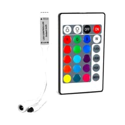 RGBZONE Mini 4 PIN LED Controller, 24 Keys IR Wireless Remote Control, DC 5V-24V RGB LED Light Strips Controller for SMD 3528 5050 5630 Light Strips