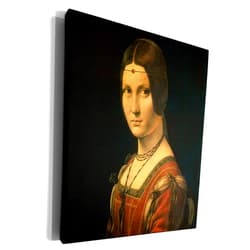 3dRose Museum Grade Canvas Wrap - Portrait of an Unknown Woman Le Belle Ferroniere by Leonardo da Vinci 1490 BLN Leonardo da Vinci Collection