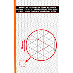 Metebf Designs Mini Millimeter Isometric Graph Paper Notebook: 100 Pages | 5