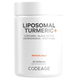 Codeage Organic Turmeric Supplement - 95% Curcumin Extract Pills - Liposomal Fermented Botanical Blend Black Pepper, Ashwagandha, Ginger, Stephania, Boswelia, Cumin, Digestive Bitters - 90 Capsules