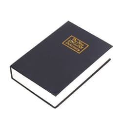 OUKENS Book Safe, Diversion Book Safe Stainless Steel Inner Tank High Safety Simulation Book Safe Deposit Box with 2 Keys for School Home Travelling(Type A)