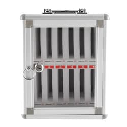 DNYSYSJ 12 Slots Aluminum Alloy Cell Phones Storage Cabinet Pocket Chart Storage Locker Box with Safety Lock and Handle for Classroom Office