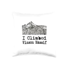 The Mysterious I Climbed Vinson Massif Shop I Climbed Vinson Massif Throw Pillow, 16x16, Multicolor