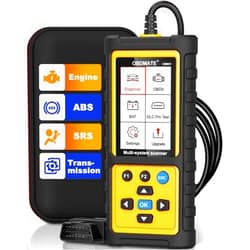OBDMATE OBD2 Scanner with ABS SRS Transmission, Reset Fault Lights | Check Engine Code Reader with Full OBDII Functions | DLC Pin Test | Battery Voltage Check, Car Diagnostic Tool